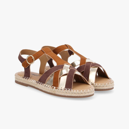 ARMISTICE BILBAO SANDALE W - MIX DUO - CAMEL/MARRON