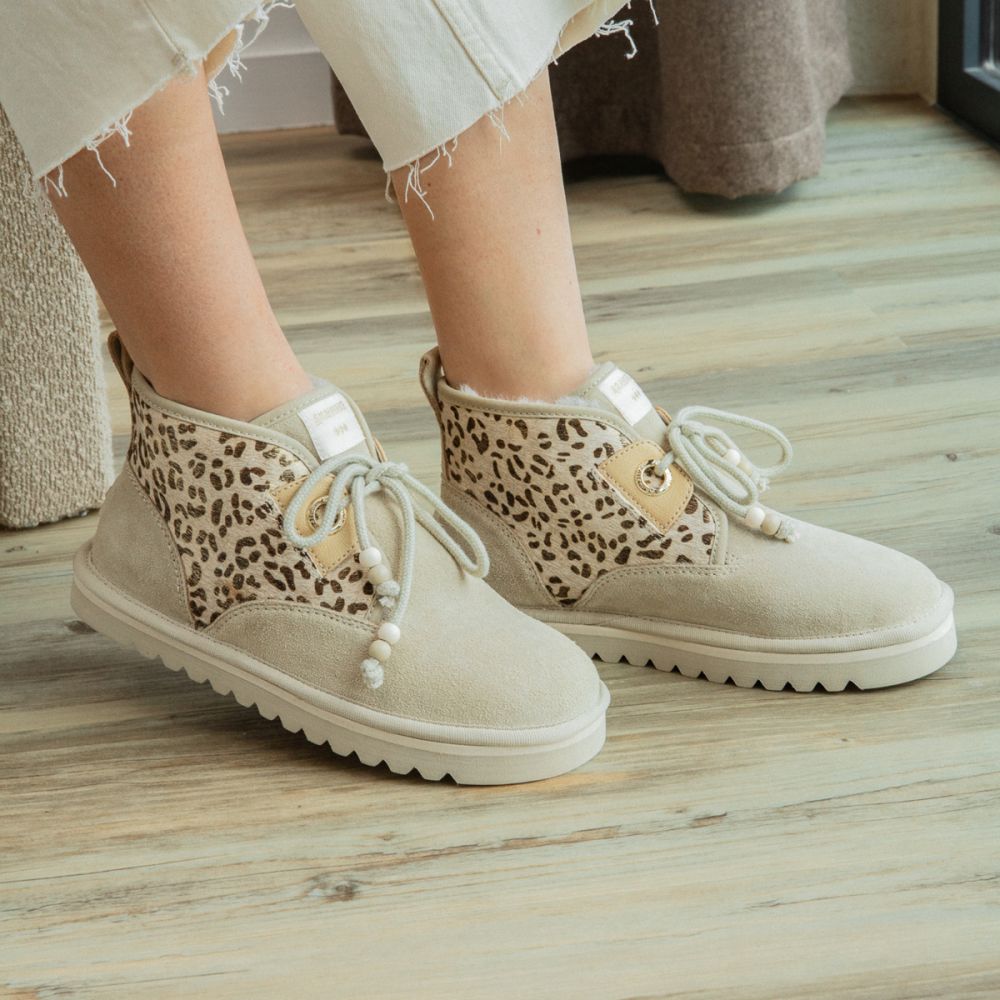 BOULD BOOTS W - SUEDE/HAIR LEO - BEIGE/GOLD BOULD BOOTS W - SUEDE/HAIR LEO - BEIGE/GOLD