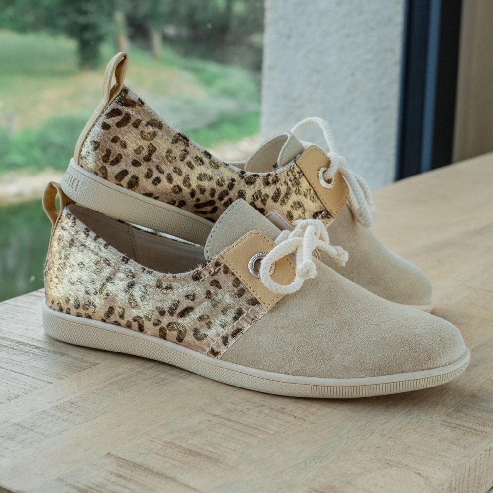 STONE ONE W - HAIR LEO/SUEDE - GOLD/BEIGE