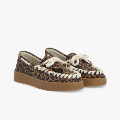 LOU MOC W - SUEDE LEO - MARRON